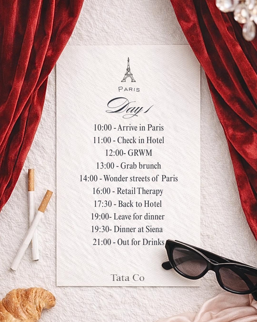 Paris Itinerary pack of 4