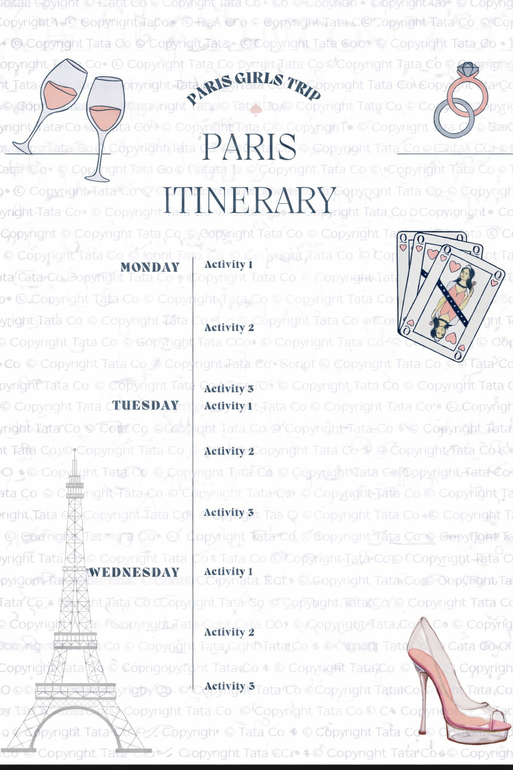 Paris itinerary pack of 2