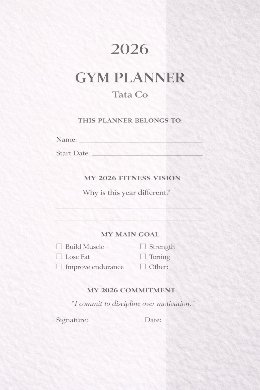 His Gym Planner